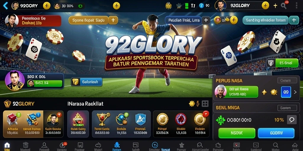 Screenshot gameplay 92GLORY menampilkan taruhan olahraga yang seru.