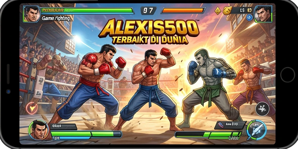 Tampilan gameplay mendebarkan dari ALEXIS500 dengan pertarungan yang intens.