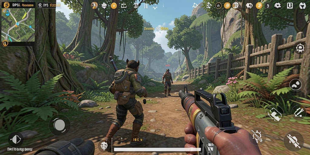 Screenshot yang menampilkan aksi seru dalam gameplay DKK.