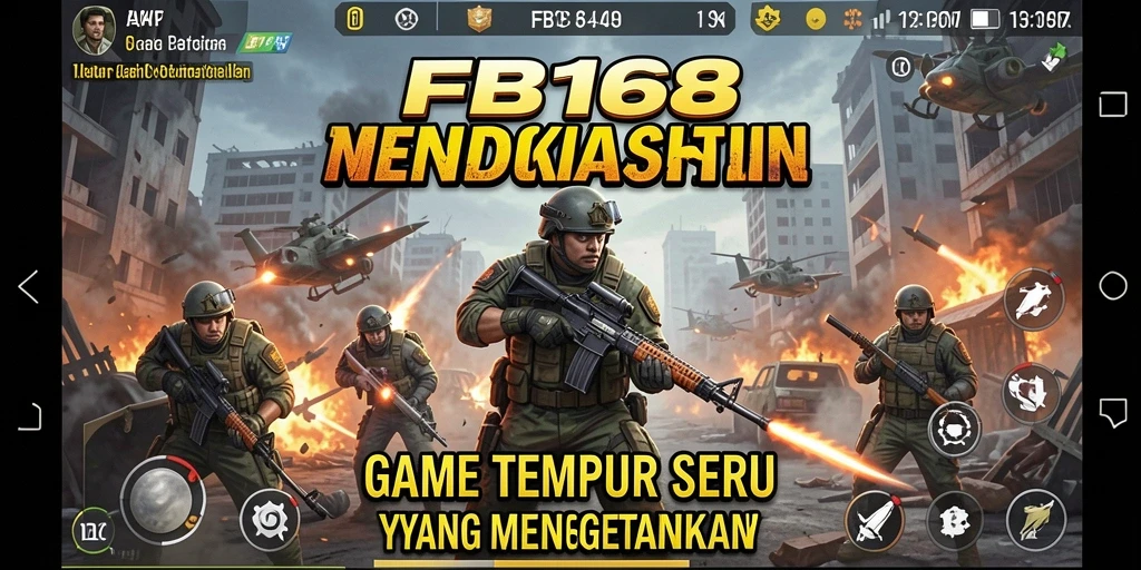 Screenshot utama FB168 menunjukkan aksi seru dalam gameplay TPS.