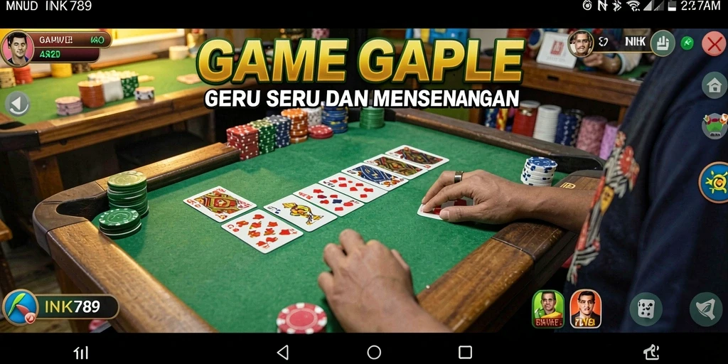 Tampilan gameplay Gaple yang seru dan menarik di INK789.