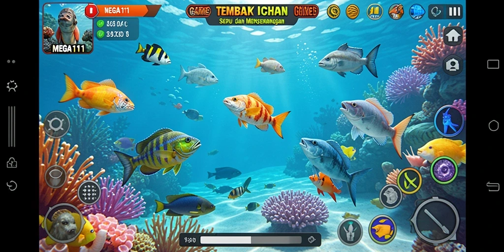 Gameplay seru menangkap ikan di MEGA111.