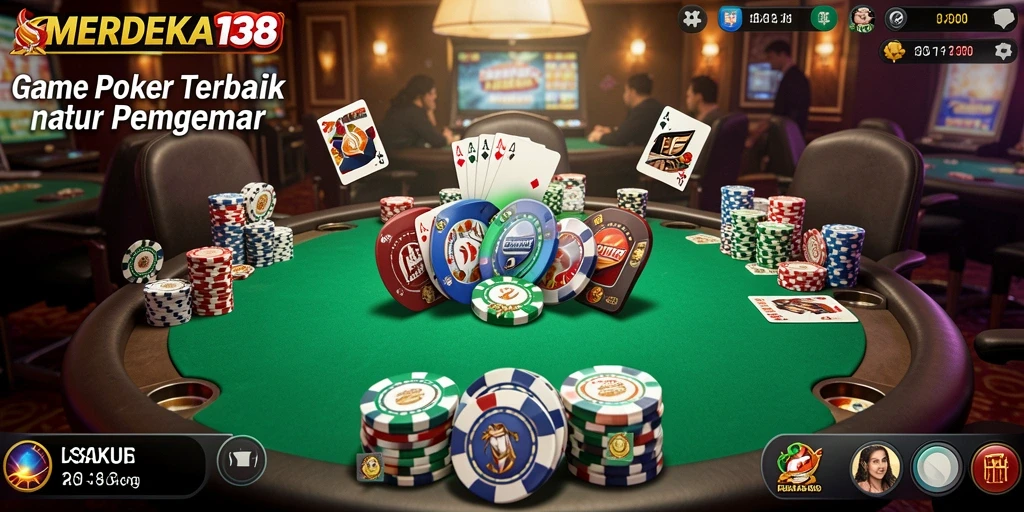 Screenshot gameplay MERDEKA138 yang memukau dalam permainan Poker.