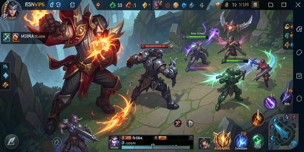 Tampilan gameplay seru di RSNVIP6 saat pertempuran tim berlangsung.