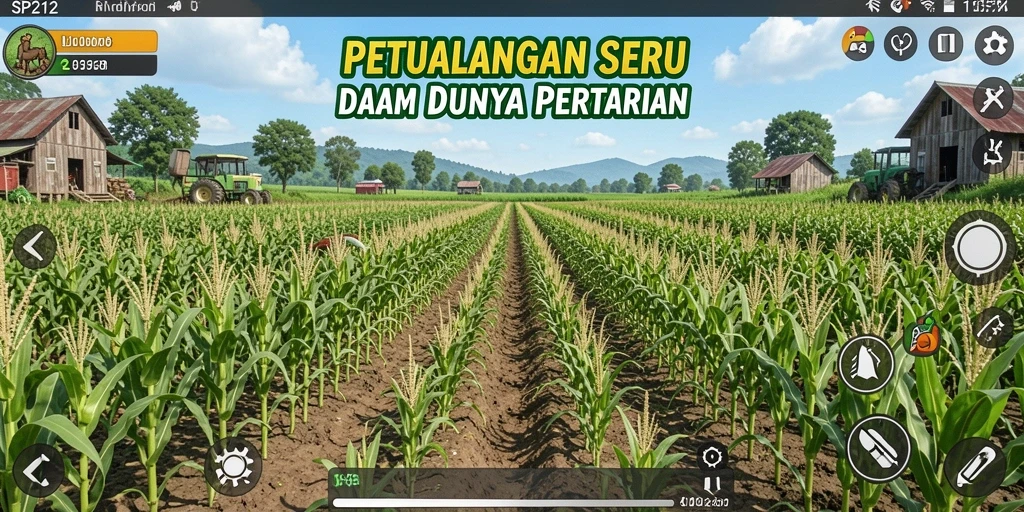 Menampilkan gameplay seru dalam pertanian yang menarik dan interaktif.