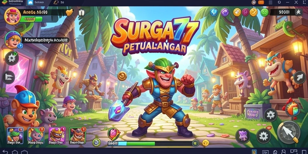 Tampilan gameplay SURGA77 yang menarik dan penuh warna.